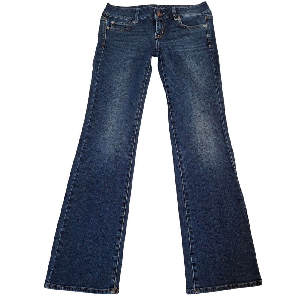 American Eagle Slim Boot Jeans Womens 4 Regular Dark Wash Denim Mid Rise Blue